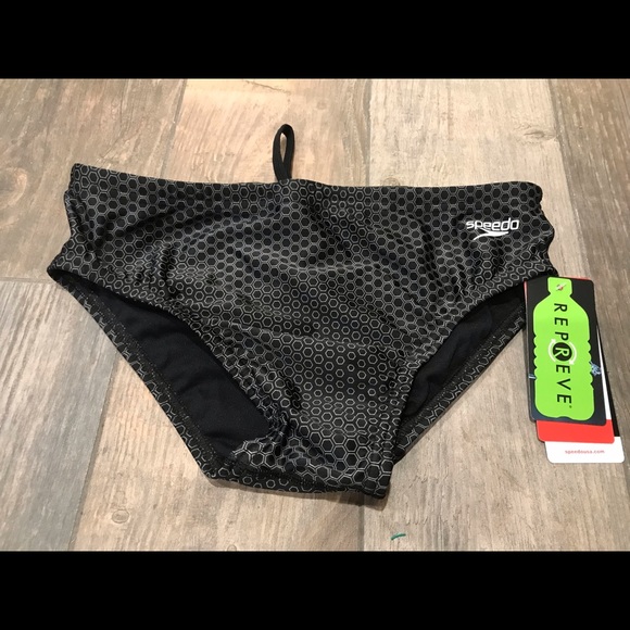 NWT Speedo Men brief swimsuit Sz 36 back w/ pattern.